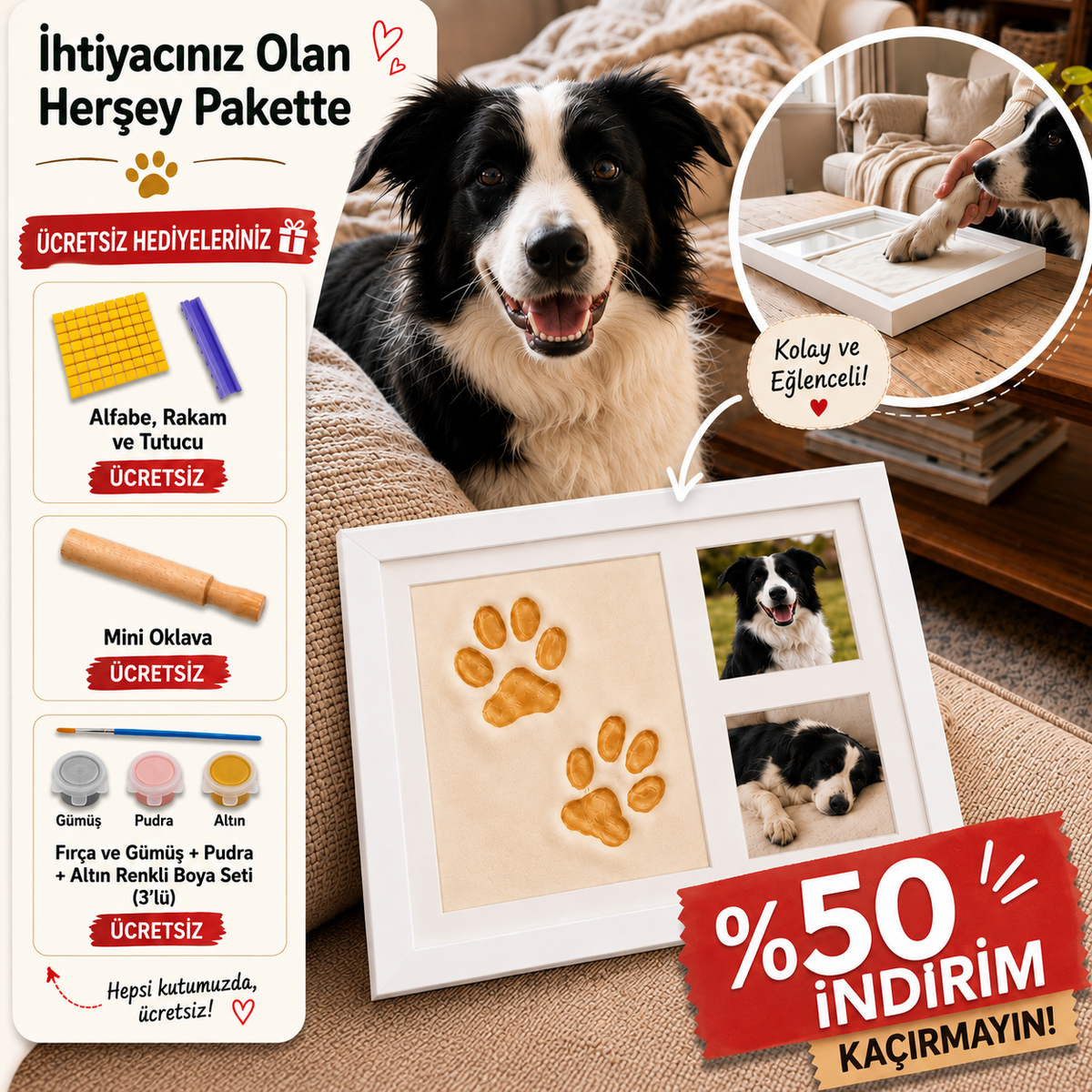BIDIKLAND® PATİ KİL ANI İZİ KİTİ